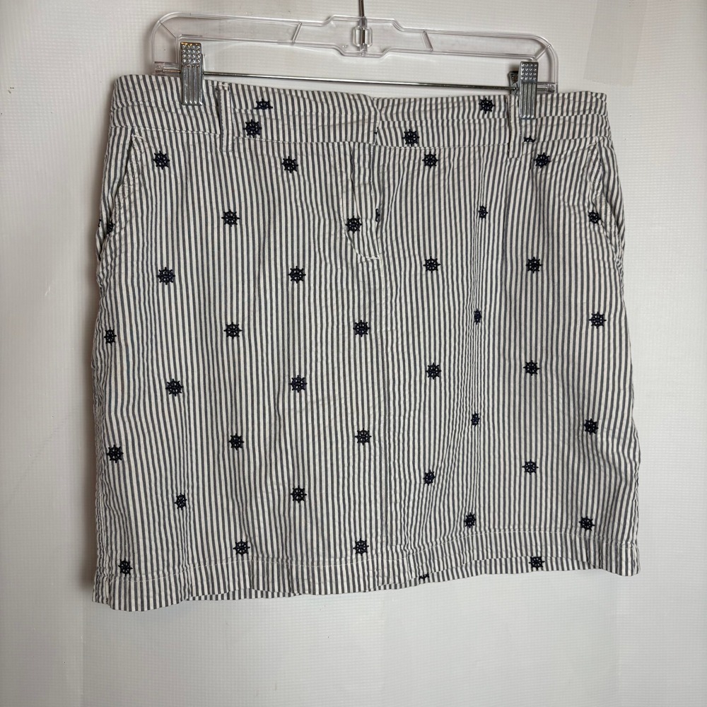 British Khaki‎ Womens Navy White Striped Nautical Ship Wheel Mini Skirt Size 10